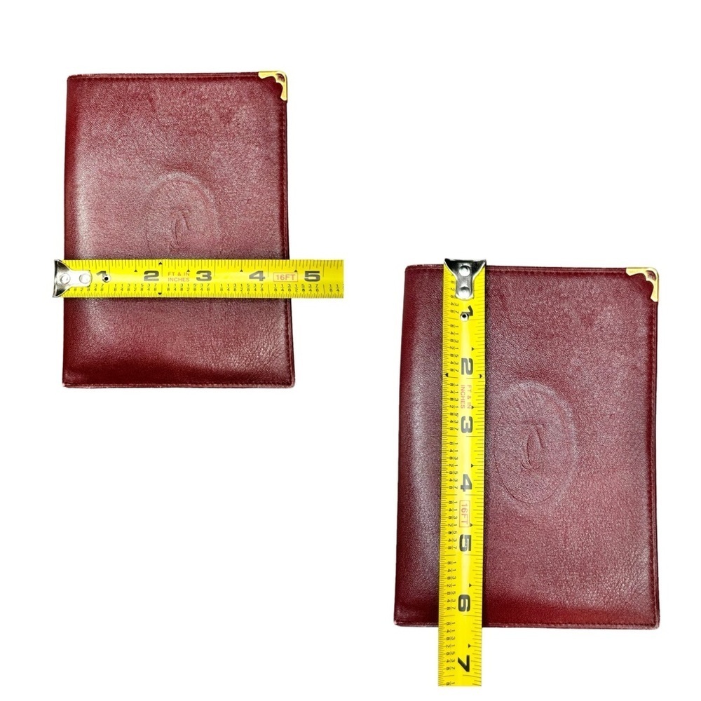 RARE Cartier Red Bordeaux Burgundy Leather & Gold Vintage Passport Holder - Picture 9 of 10